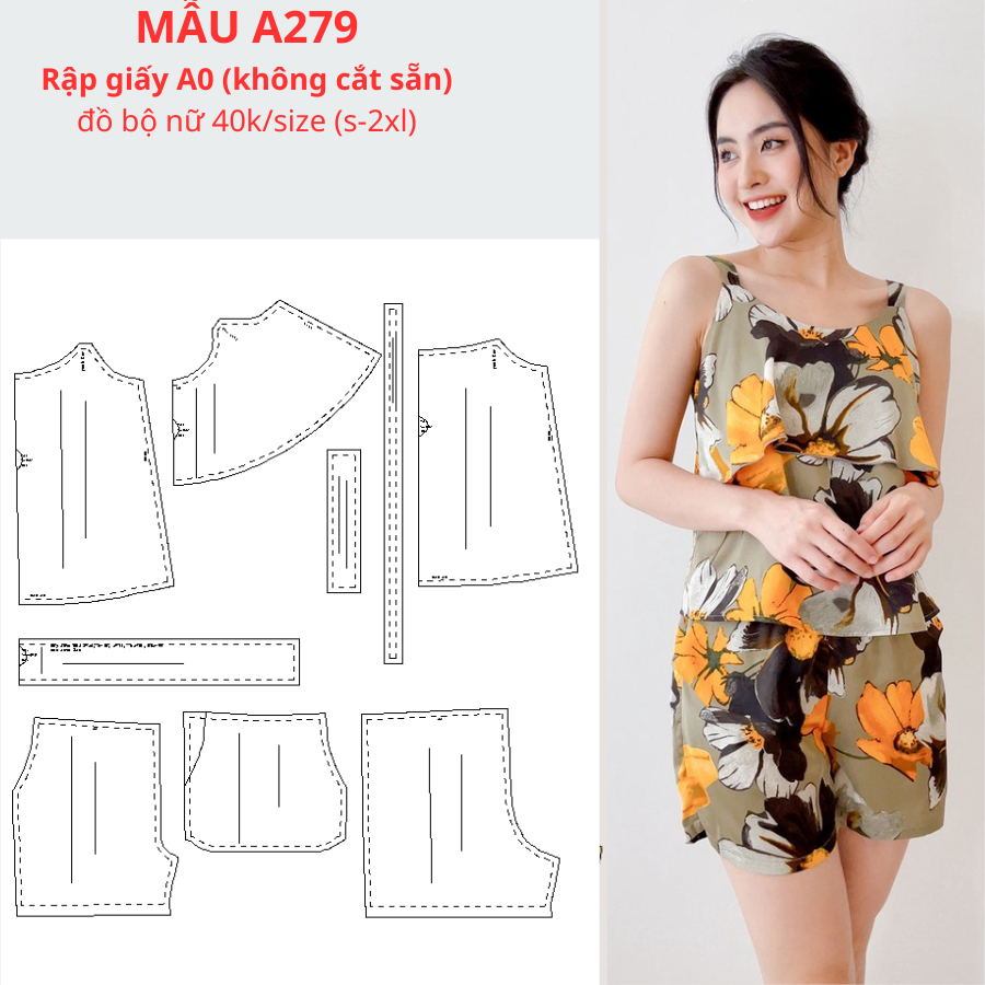 RẬP GIẤY A0 ĐỒ BỘ NỮ A279 (KHÔNG PHẢI BÁN QUẦN ÁO)