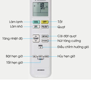  Điều khiển Remote máy lạnh Daikin ARC480A33 sử dụng cho dòng FTC_NV1V HÀNG ĐẸP 