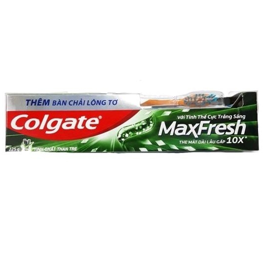Kem Đánh Răng Colgate Maxfresh Than Tre 225Gr (Tặng Kèm Bàn Chải Đánh Răng)