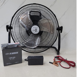 Quạt quỳ kẹp kèm bình acquy, quạt quỳ 220v, quạt 14 inch cánh kim loại khung thép