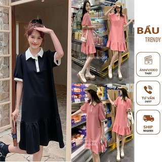Váy đầm bầu công sở v819 đầm bầu thiết kế dáng tiểu thư chất liệu mềm mại đầm bầu xinh free size