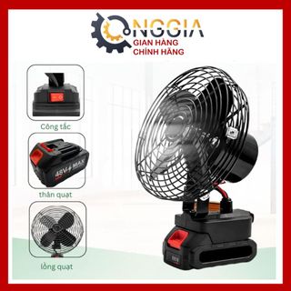 Quạt tích điện để bàn cao cấp loại I  lõi đồng cánh sắt siêu mát Pin 10 cell chạy trong 6 giờ ONGGIA
