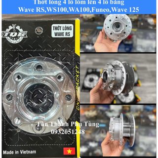 Thớt lòng CNC 4 lỗ lõm lên 4 lỗ bằng, cho Wave RS, WS100,WA100, Future Neo, Future 2, Wave125 đồchơixe