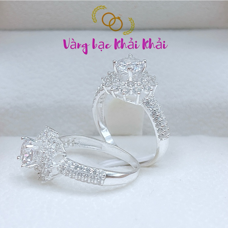 Nhẫn sen bạc ta - Nhẫn hoa sen bạc ta dày dặn , Nhẫn nữ bạc ta - Vàng bạc Khải Khải