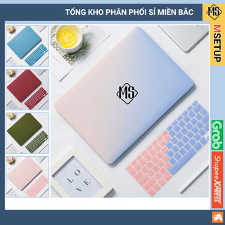 [SET 5 Món] Combo Ốp Macbook Kèm Lót Phím, Nút Chống Bụi, Kẹp Chống Gẫy Sạc
