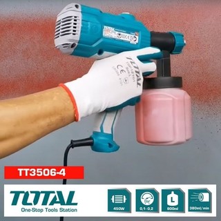 Máy Phun Sơn Total TT3506 450W 800ml, Béc 2.5mm, Chính Hãng BH 6T