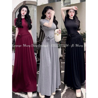 Giảm Giá cuối Năm 180k( Đầm xoè maxi Hè 2024) Gắn bông sang trọng.