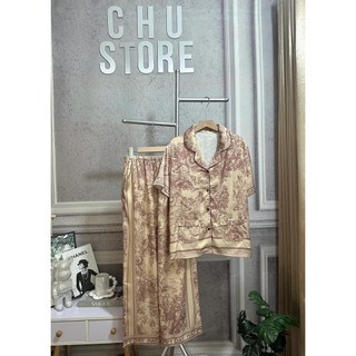 Bộ lụa mịn pyjama mặc nhà thiết kế