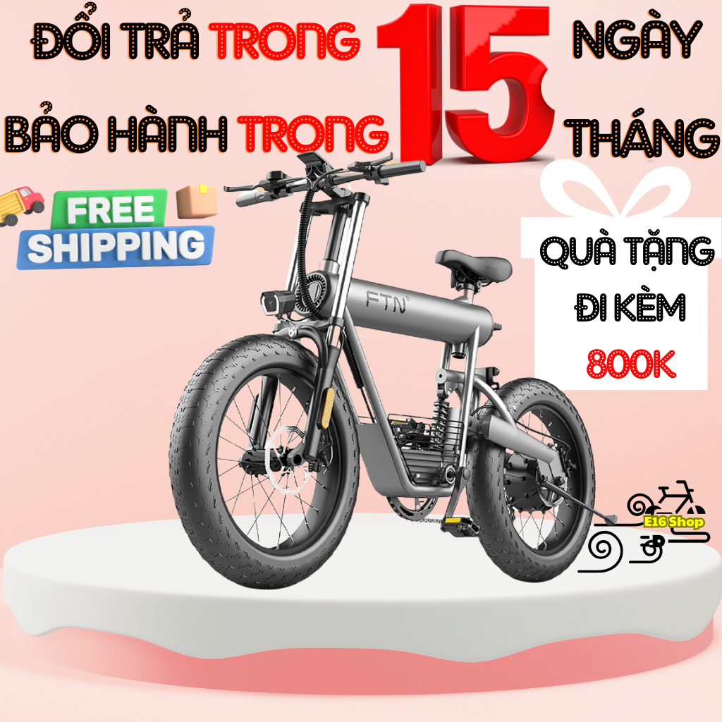 Xe Đạp Điện FTN T20 - Thể Thao, Nhôm, Xám