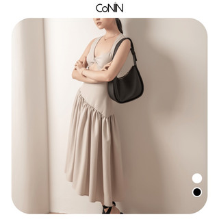 CoNIN - Đầm xếp ly xoắn ngực dáng xéo