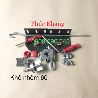 Bộ phụ kiện mái bạt thả, bạt cuốn - Bát sơn tĩnh điện dày 4li, Có kèm móc và tay quay - khế nhôm 60
