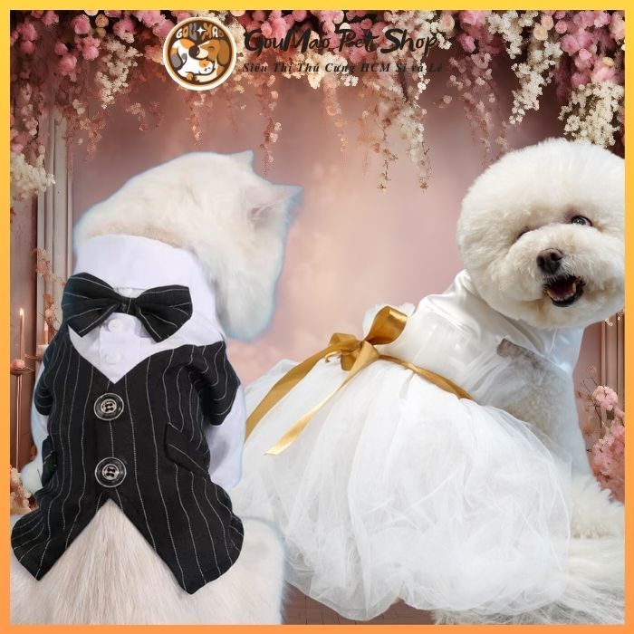 Áo vest , Váy cưới dành cho chó mèo - goumao pet mmm GM03