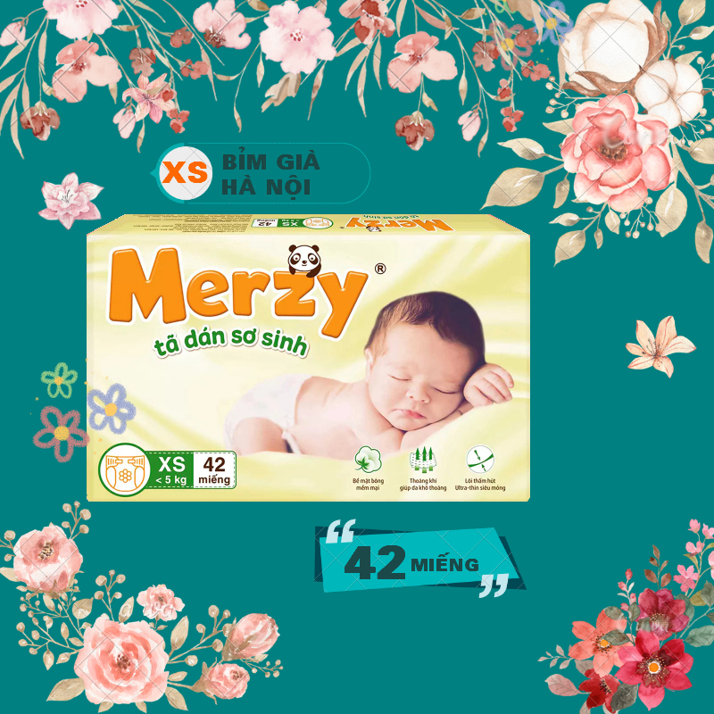  Tã dán sơ sinh MERZY XS42 miếng dành cho trẻ sơ sinh #merzy # huggies #tã merzy #bỉm merzy # huggies #merzy 
