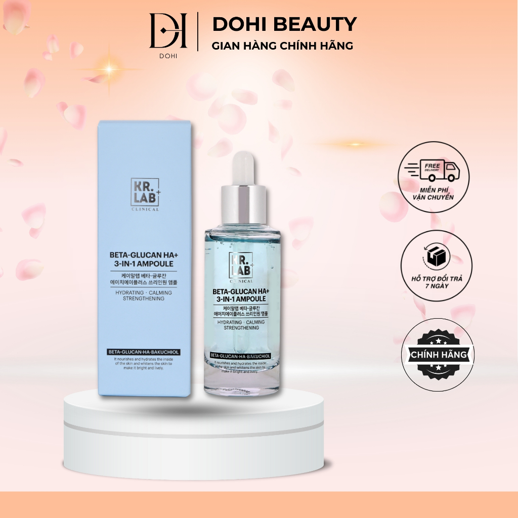 Serum dưỡng da Hàn Quốc Beta Glucan HA+ 3IN1 Kr.Lab Ampoule 50ml