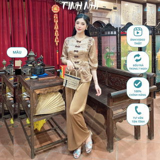 Pháp phục đi lễ lụa gấm vân hoa TINH NHI họa tiết túi tiền mềm mại sang trọng PP60