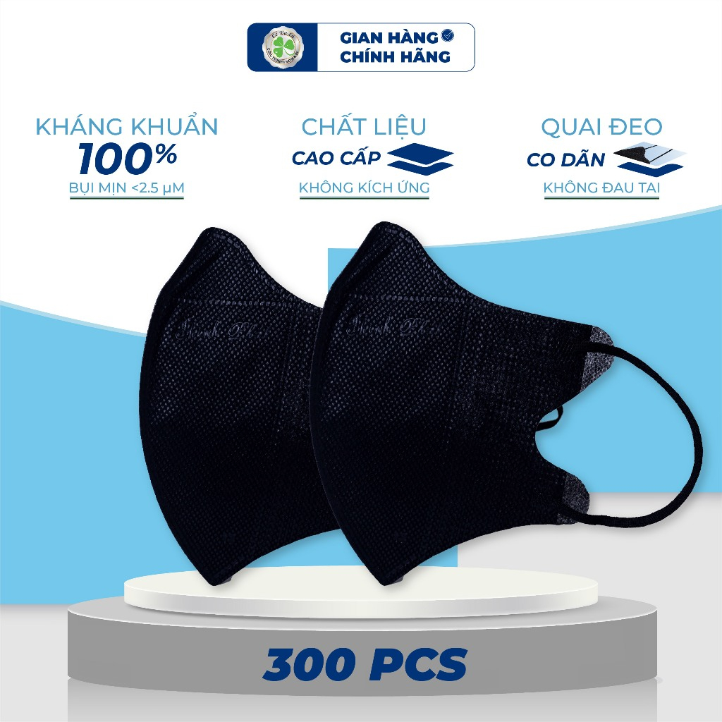 Thùng 300 cái khẩu trang 5D Thịnh Phát 3 lớp kháng khuẩn nhiều màu sắc Cỏ Ba Lá