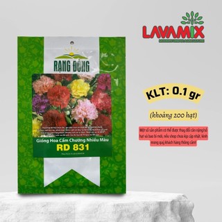 Hạt giống Hoa Cẩm Chướng Nhiều Màu Rd 831 (0,1g~200 hạt) hiệu Rạng Đông trồng quanh năm | Green House