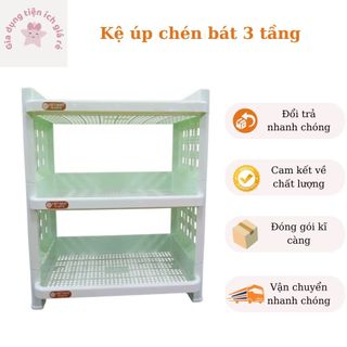 Kệ úp chén bát 3 tầng 5528-3 hàng nhựa việt nhật việt nam kệ để đồ nhà bếp đựng gia vị