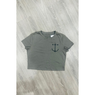 Áo croptop xám new tag