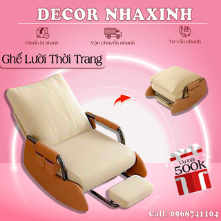 Ghế sofa lười, ghế bập bênh thư giãn, ghế bành bập bênh khung gỗ chắc chắn chịu tải lớn