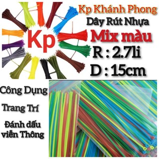 Bịch 💯 sợi Dây Thít Dây Rút Nhựa mix nhiều màu 5x15cm