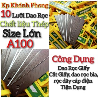 1 tém 10 lưỡi dao rọc giấy kp loại lớn a100