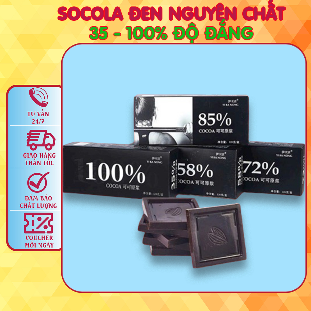 Socola Đen Nguyên Chất Độ đắng từ 35%-100% (Có Mix vị đắng)