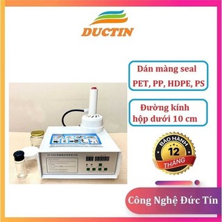 Máy dán màng seal DF500A Đức Tín ép màng nhôm lên miệng hộp nhựa PET, PP,  HDPE hay hộp thủy tinh