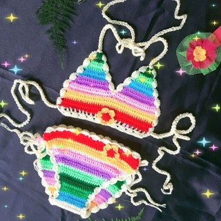 đồ bơi bikini len handmade cho bé