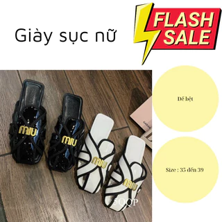 Giày sục nữ chữ miu đế bệt( chuẩn size)
