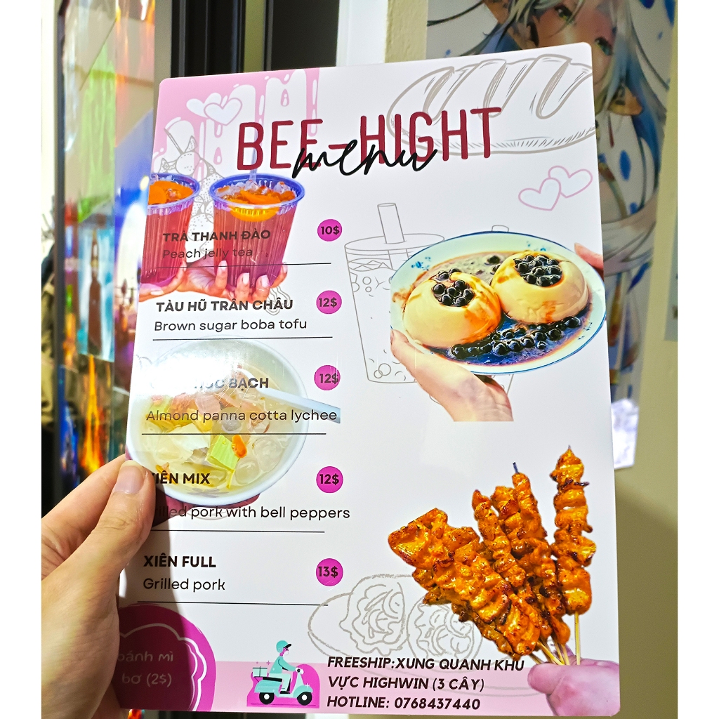 Menu ép plastic bóng cứng