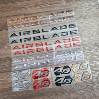 Bộ tem chữ air blade kèm logo nổi ab dán xe đời 2020 đến 2024 chất liệu nhựa cứng mạ crom bóng zin