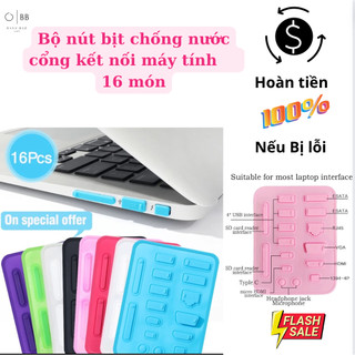 Bộ 16 nút bịt silicon chống nước nhiều màu cho laptop