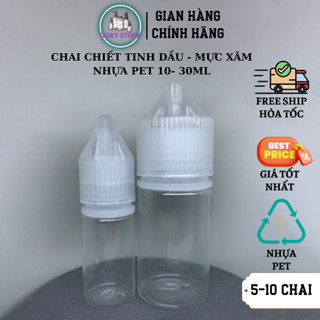  Chai chiết tinh dầu 10ml 30ml  10 chai  lọ chiết mực xăm nhựa pet lọ chiết mĩ phẩm 