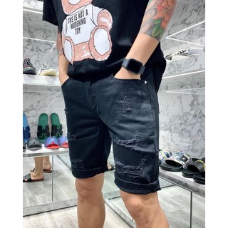 Quần short JEAN nam cao cấp mẫu mới trắng rách chất bò form đẹp chuẩn vải dày- AHFASHION