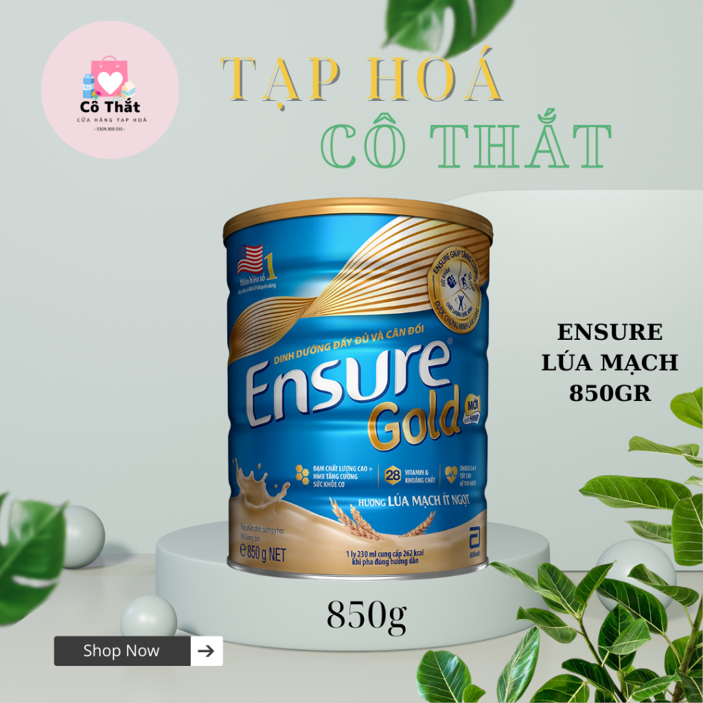 Sữa bột Ensure Gold Abbott hương lúa mạch (HMB) 850g
