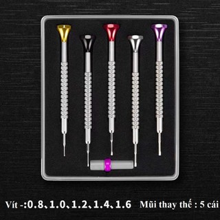 Bộ 5 vít dẹt sửa đồng hồ, mắt kính loại cao cấp