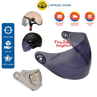 Kính Thay Thế Gắn Mũ Bảo Hiểm GRO, AMBY, SUNDY, ASIA, NAPOLI, GRS và Các Dòng Nón Nửa Đầu, Nón 3/4 Đầu (Tặng Ốc  Vít)