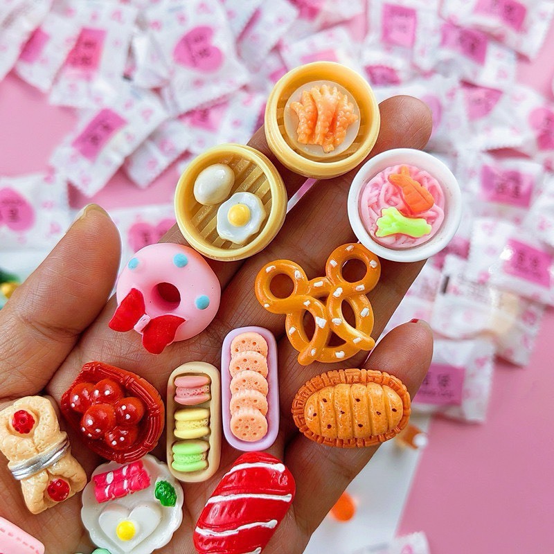 [combo 35 cái] Kẹo Mù, Kẹo đồ ăn mini cho búp bê barbie, đồ ăn mini - charm đồ ăn, cho búp bê