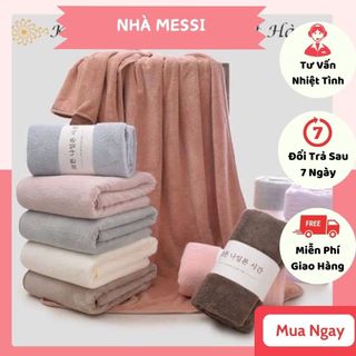 Khăn tắm lông cừu xuất Hàn cao cấp, size lớn 70x140cm, quấn quanh người siêu mềm mịn, siêu thấm hút