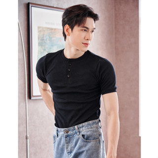 Áo Thun Nam Tay Ngắn Cổ Tròn Xẻ Trụ Vải Thun Tăm Gân Cao Cấp Form Body Thương Hiệu Mr Twins