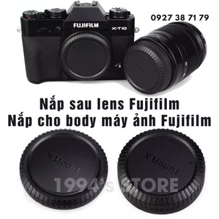 (CÓ SẴN) Combo Nắp sau lens, Nắp body cho lens/máy ảnh Fujifilm X mount ( Rear cap, body cap ngàm FX )