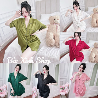 [FREESHIP]Đồ Ngủ Đùi Lụa Xước Bigsize Cao Cấp Kiểu Dáng Đẹp Mặc Cực Thích