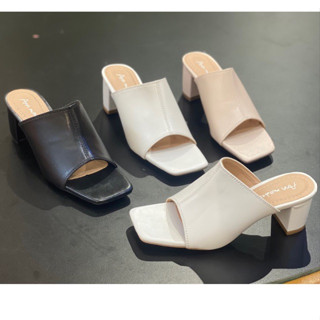 Guốc nữ 5 phân công sở tiếp viên dép 5 phân gót trụ  bản ngang to may viền cao cấp  Ann_G5PBNVIEN