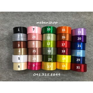 [Sỉ] Ruy băng lụa Satin 4cm cuộn 20m (5cuộn/cây)
