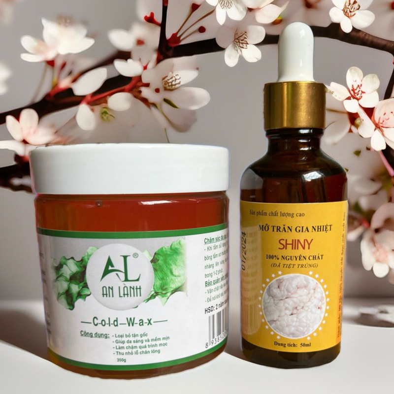 Combo Tẩy Lông - Wax Lông An Lành Và Mỡ Trăn Triệt Lông Handmade Shiny (Tặng Que và Sấp Giấy Wax)