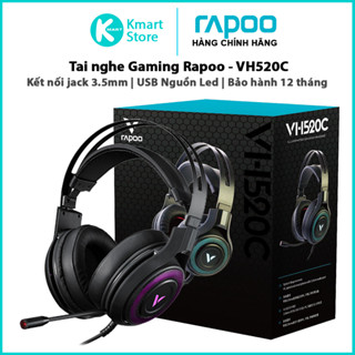 Tai nghe Gaming Rapoo VH520C | Tai nghe chụp tai chơi game | Đèn LED nguồn USB , Kết nối Jack 3.5 | Bảo hành 2 năm