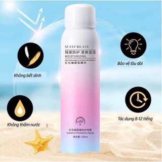 Kem chống nắng xịt body trắng da Maycreate Chai xịt chống nắng trắng da 150ml
