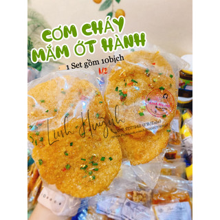 🍘SET 10 BỊCH CƠM CHÁY CHIÊN MẮM ỚT HÀNH / GÓI 3 MIẾNG TO GIÒN