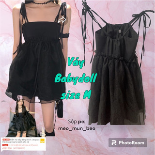 PASS VÁY BABYDOLL ĐEN NHƯ HÌNH SIZE M